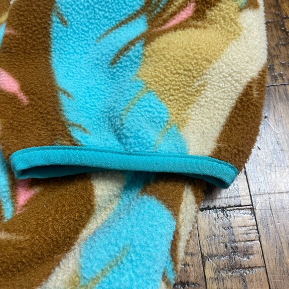 Patagonia Synchilla Snap T Womens Large Multicolor Feather Print Fleece Pullover - Picture 5 of 5